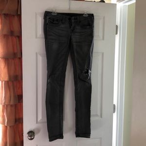 True religion grey wash destroyed denim
